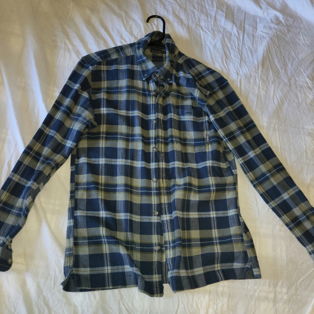 Eddie Bauer blue/green long sleeve shirt.
